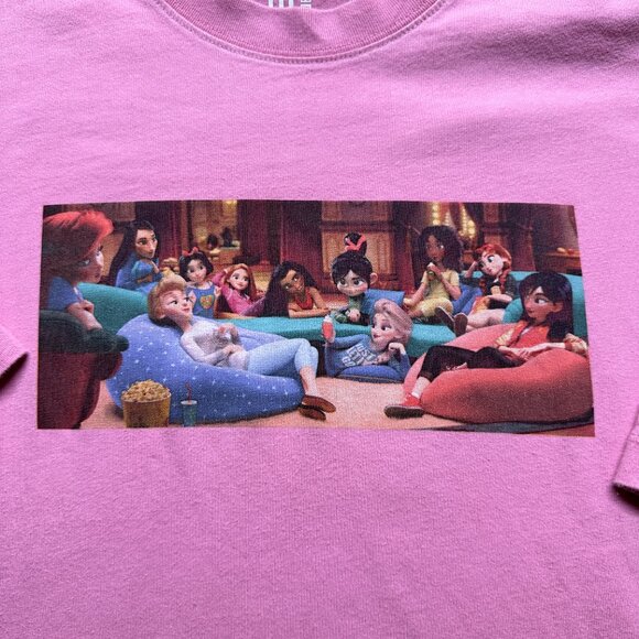 UNIQLO UT Disney Princess Lounge Tee XS Pink Ralph Breaks the Internet - Picture 2 of 6